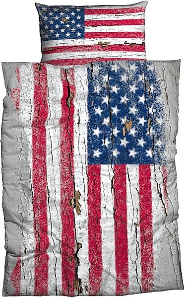 CASATEX Bettwäsche "Stars & Stripes" 2 Stk. tlg. mit Flagge günstig online kaufen