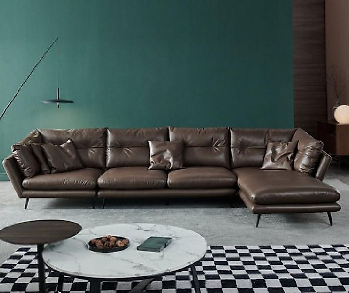 Xlmoebel Ecksofa Neues modernes L-förm Sofa in Braun mit Eckdesign, 1 Teile günstig online kaufen