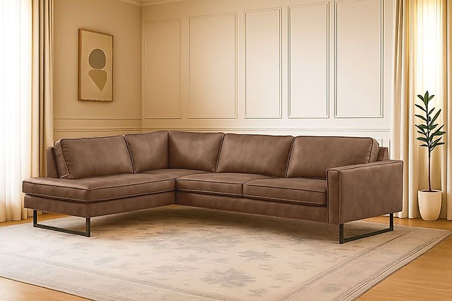 Home affaire Ecksofa »Pinto, 290 cm, Cord, Chenille, Lederoptik, Ottomane l günstig online kaufen