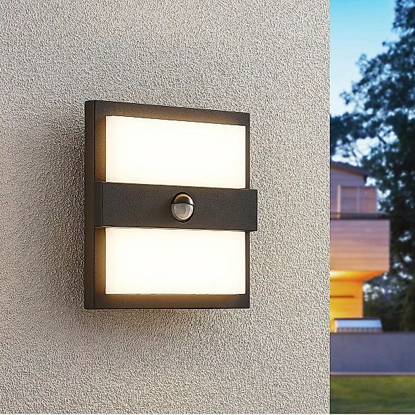Lucande Gylfi LED-Außenwandleuchte quadrat.+Sensor günstig online kaufen