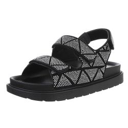Ital-Design Stylische Damen Sandalen mit Klettverschluss günstig online kaufen
