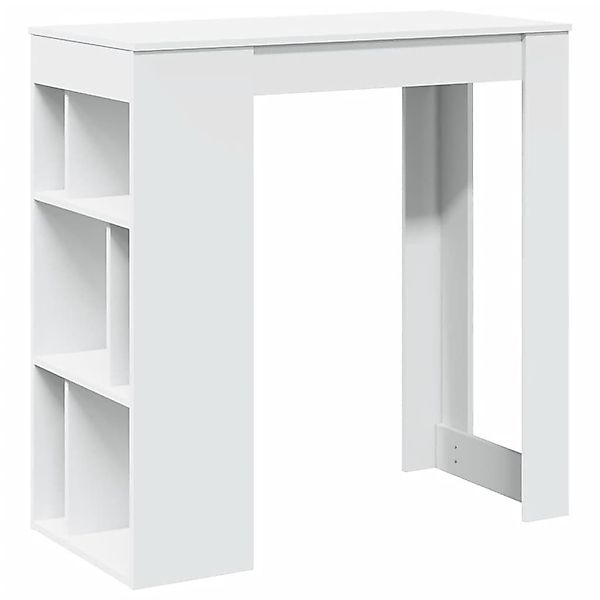 vidaXL Esstisch Bartisch mit Regal Weiß günstig online kaufen