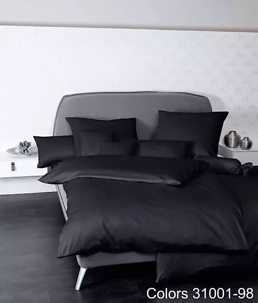 Janine Mako-Satin Bettwäsche Colors 31001 schwarz Größe:  40x40 cm günstig online kaufen