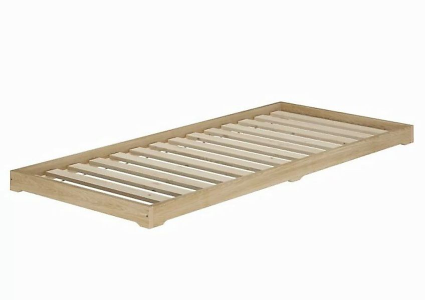 ERST-HOLZ Bett Kinderbett Massivholz niedrig klein Esche geölt 80x180, Esch günstig online kaufen