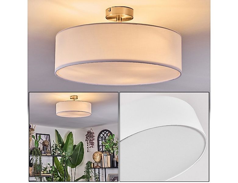 hofstein Deckenleuchte Deckenlampe aus Metall/Stoff/Kunststoff in Nickel-ma günstig online kaufen