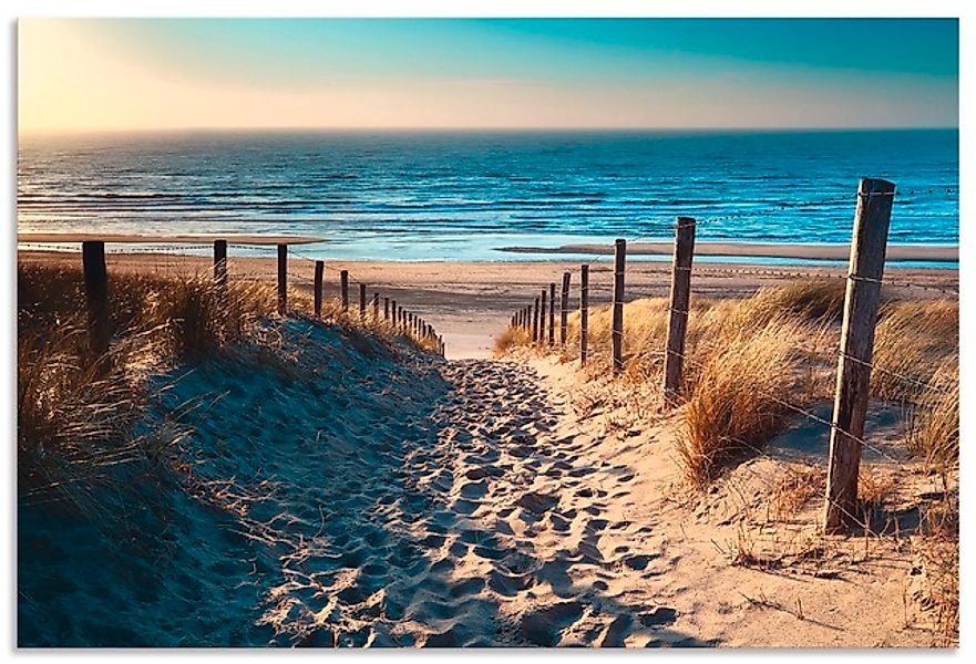 Artland Wandbild »Weg zum Nordseestrand Sonnenuntergang« Strand 1 Stk. tlg. günstig online kaufen