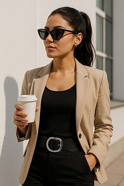 Ella Jonte Stretchgürtel schwarz silberfarbene Schnalle Taillengürtel 70 - günstig online kaufen