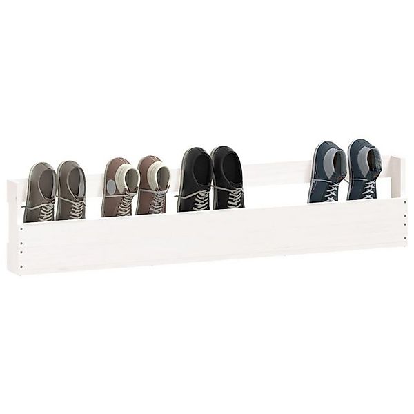 vidaXL Schuhschrank Wand-Schuhregale 2 Stk Weiß 110x9x23 cm Massivholz Kief günstig online kaufen