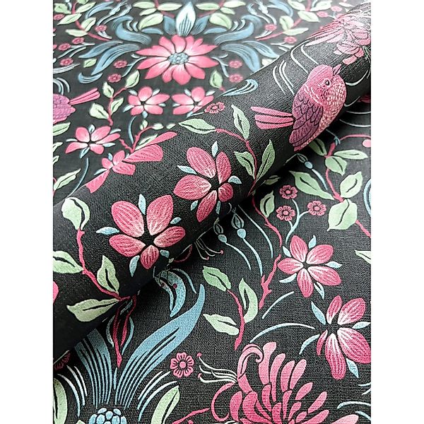 Newroom Vliestapete Leilani Black Blumen Floral FSC® günstig online kaufen