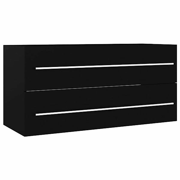 vidaXL Waschbeckenunterschrank Schwarz 100x38,5x48 cm Holzwerkstoff günstig online kaufen