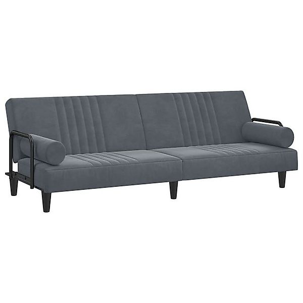 vidaXL Schlafsofa, Sofa mit Armlehnen Dunkelgrau Samt günstig online kaufen