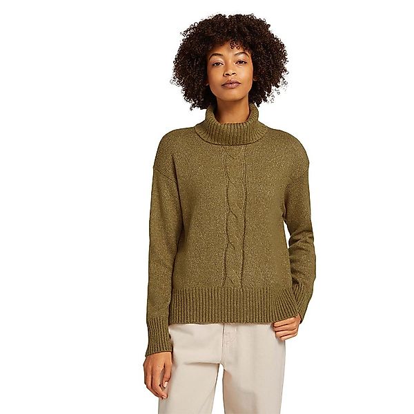 Tom Tailor Cable Rollkragen Sweater 2XL Cold Beige Melange günstig online kaufen