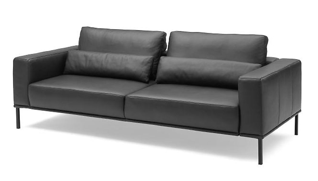 Ledersofa 3-Sitzer Schwarz von Musterring 242 cm breit JustB! PM100 günstig online kaufen