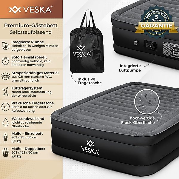 VESKA Luftbett Aufblasbare Matratze Selbstaufblasend Gästebett, günstig online kaufen