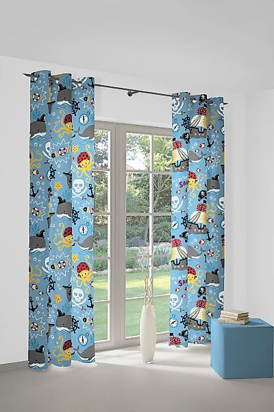 Adam Vorhang "Pirates" Ösen 1 Stk. tlg. aus 100% Bio-Baumwolle günstig online kaufen