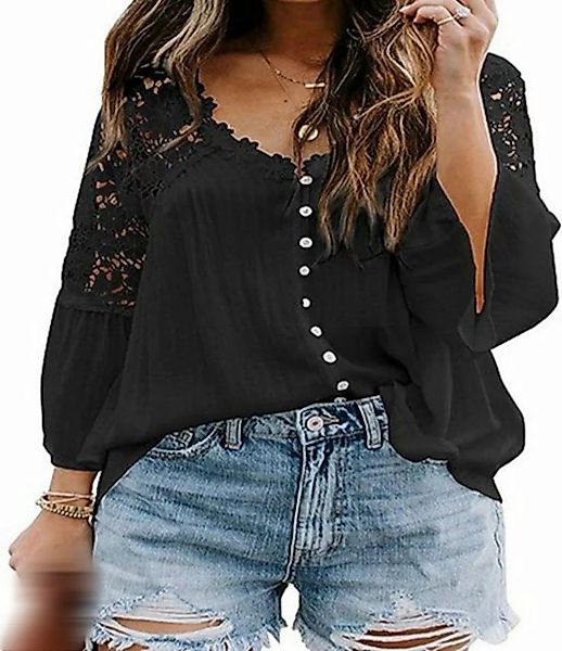 AFAZ New Trading UG Trachtenbluse Spitze Bluse Damen Elegant Bluse Langarm günstig online kaufen
