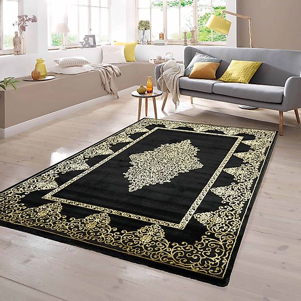 TeppichHome24 Teppich Wohnzimmerteppich Ornamente in schwarz günstig online kaufen