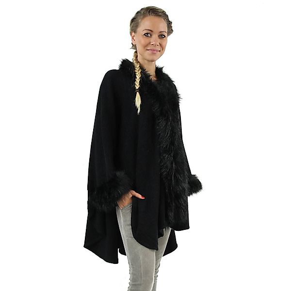 Antonio Poncho Antonio Kuscheliger Damenponcho schwarz günstig online kaufen