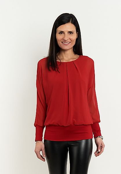 Seidel Moden Langarmbluse mit gerafftem Rundhals, günstig online kaufen