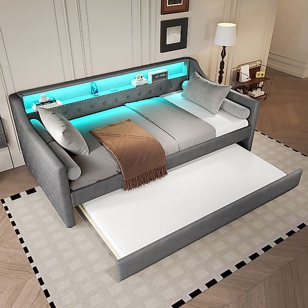 STILVORA Daybett 90x200 mit Ausziehbett,Schlafsofa mit günstig online kaufen