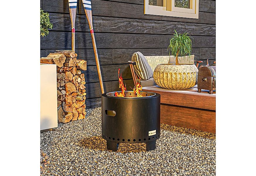 Outsunny Feuerschale mit Griff, Schürhaken, (Feuerkorb, 1-St., Feuerstelle) günstig online kaufen
