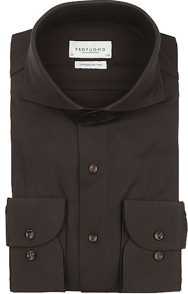 Profuomo Japanese Knitted Hemd Dunkelbraun - Größe 45 günstig online kaufen