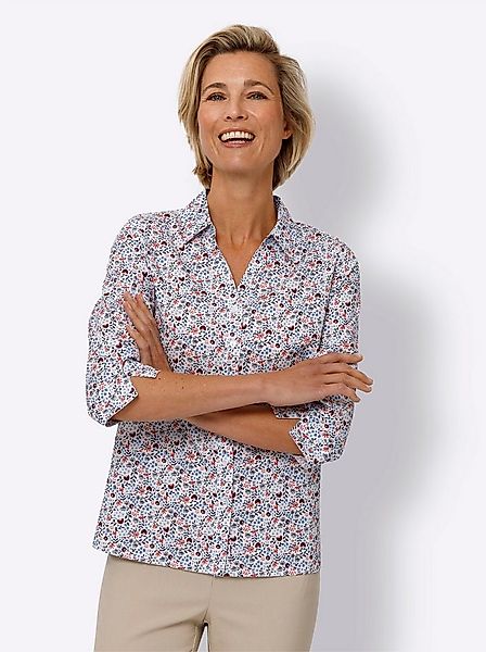 Sieh an! Klassische Bluse Druckbluse 3/4-Arm günstig online kaufen