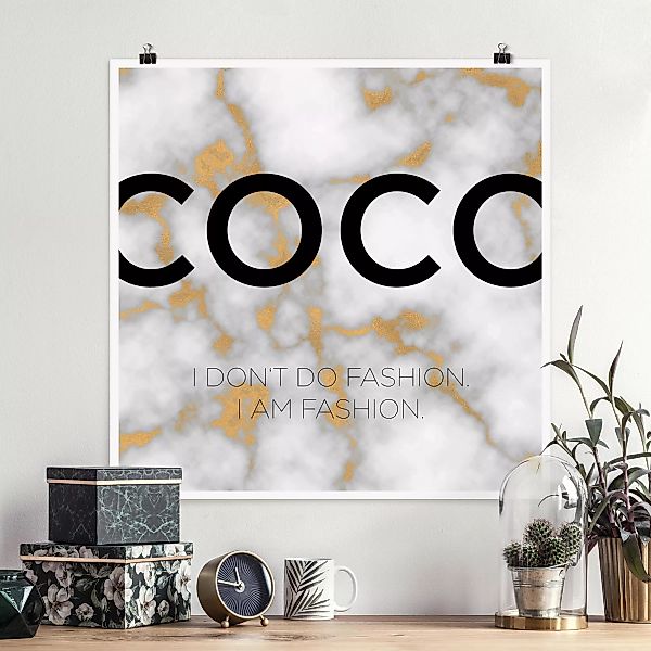 Poster Spruch - Quadrat Coco - I don't do fashion günstig online kaufen