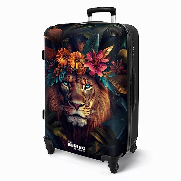 NoBoringSuitcases.com© Hartschalen-Trolley Löwe mit Blumenkrone im günstig online kaufen