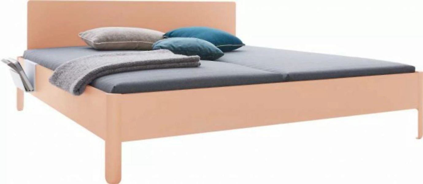 NAIT Doppelbett farbig lackiert Mildorange 180 x 200cm Mit Kopfteil günstig online kaufen