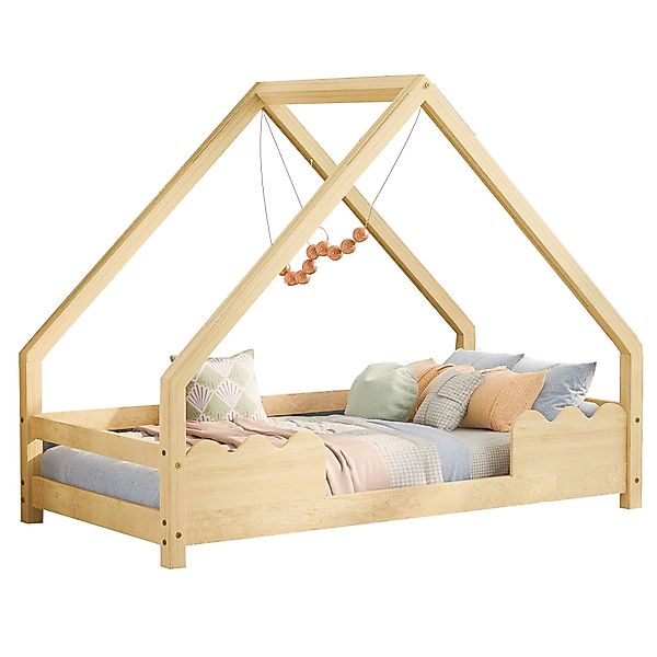 Flieks Kinderbett, Hausbett Kiefernholz Jugendbett 90x200cm günstig online kaufen