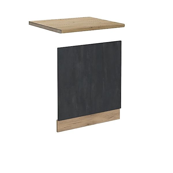 Vicco Frontblende R-Line Schwarz Beton/Goldkraft Eiche 60 cm AP Eiche günstig online kaufen