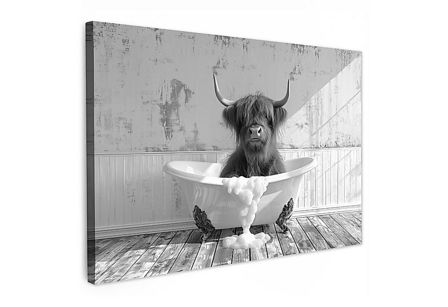 OneMillionCanvasses® Leinwandbild Schottischer Highlander - Tier - Badewann günstig online kaufen
