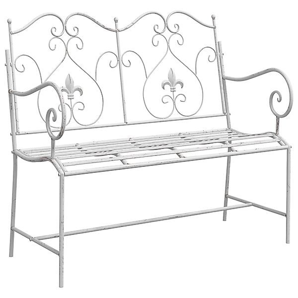 vidaXL Bank Weiß Metall 104 x 54 x 93 cm Langlebig Gartenbank 42008112 günstig online kaufen