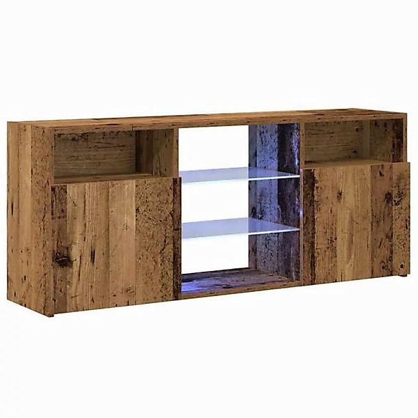 vidaXL TV-Schrank TV-Schrank mit LED-Leuchten Altholz-Optik 120x30x50 cm (1 günstig online kaufen