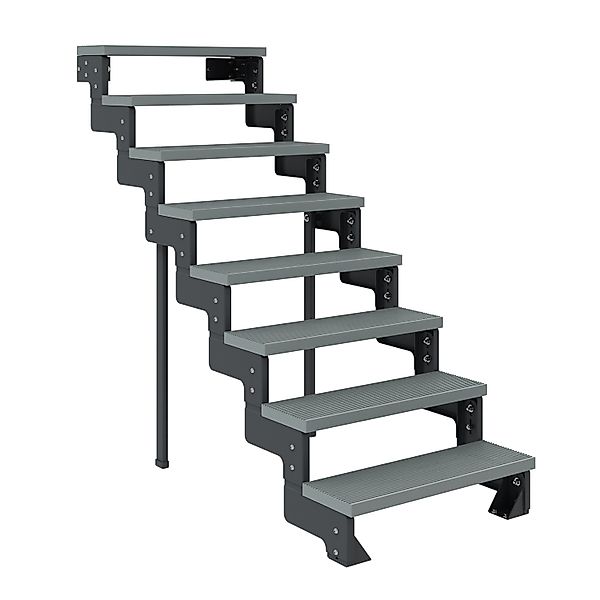 Dolle Außentreppe Gardentop Anthrazit 8 Stufen 100 cm Grau Ohne Geländer günstig online kaufen