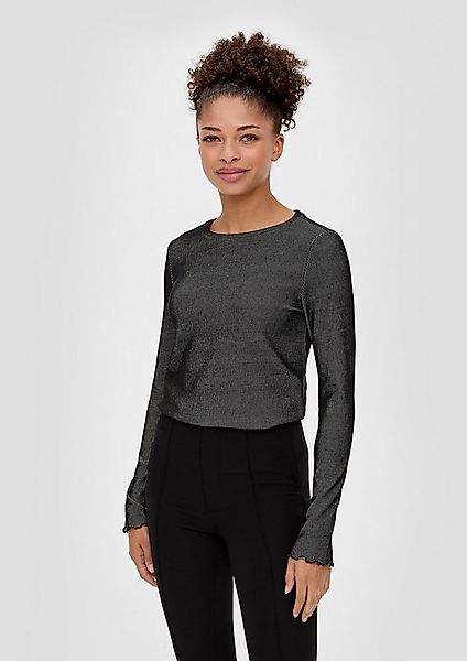 QS Langarmshirt T-Shirt Longsleeve mit Rippstruktur günstig online kaufen