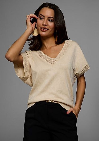 Laura Scott Kurzarmpullover mit sommerlichem Ajourmuster - NEUE KOLLEKTION günstig online kaufen