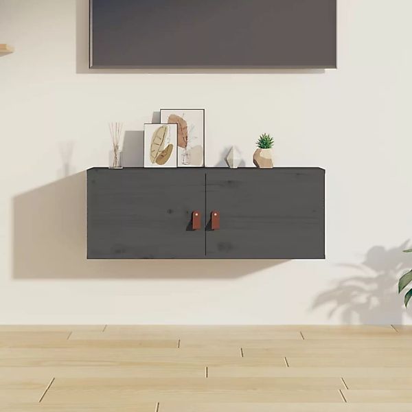 Vidaxl Wandschrank Grau 80x30x30 Cm Massivholz Kiefer günstig online kaufen