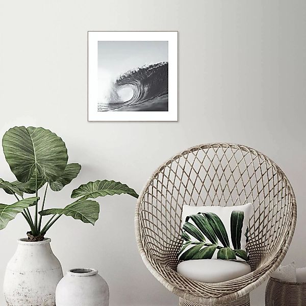 Reinders Wandbild "Slim Frame Wood 50x50 Wave" günstig online kaufen