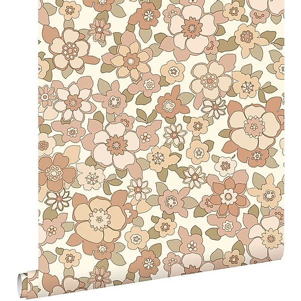 ESTAhome Tapete Retro Blumen Beige 50 x 900 cm günstig online kaufen
