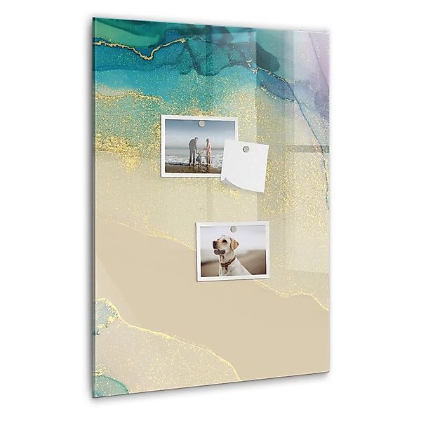 Tulup Glasmagnettafel Beschreibbar Bunter Marmor 40x60 cm Magnettafel Wand günstig online kaufen