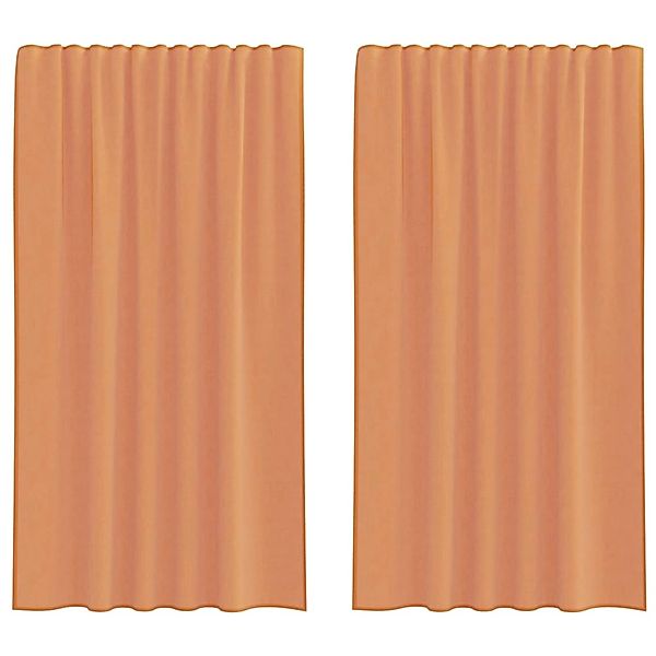 vidaXL Voile Vorhänge mit Stangentaschen 2 Stk Terrakotta 4102232 günstig online kaufen
