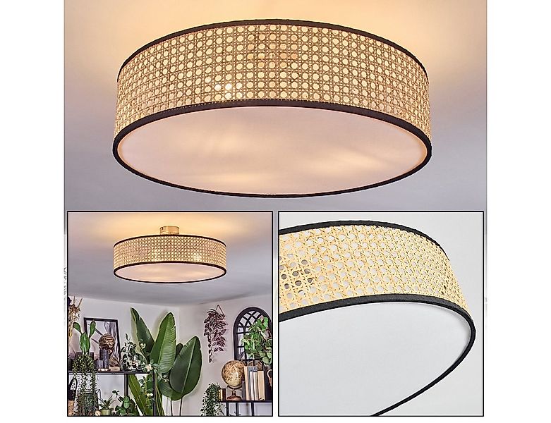 hofstein Deckenleuchte Deckenlampe aus Metall/Korbgeflecht/Stoff/Kunststoff günstig online kaufen