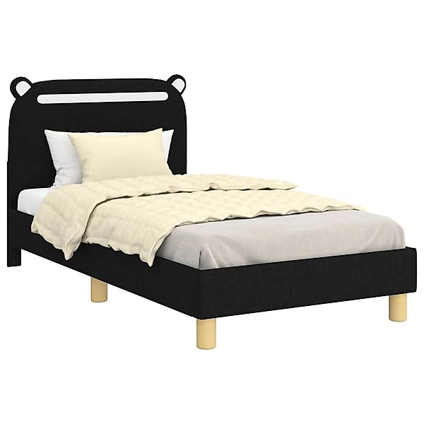 vidaXL Kinderbettgestell mit Kopfteil Schwarz 80 x 160 cm Stoff 42011211 günstig online kaufen