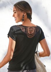 Vivance Kurzarmshirt "mit Häkelspitze am Rücken" aus weichem Viskose-Stretc günstig online kaufen