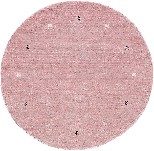 carpetfine Wollteppich »Gabbeh Uni«, rund, 15 mm Höhe, reine Wolle handgewe günstig online kaufen