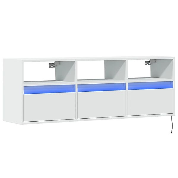 vidaXL TV-Wandschrank mit LED-Beleuchtung Weiß 130x31x45 cm 852341 günstig online kaufen