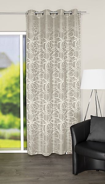 HOME WOHNIDEEN Vorhang Ösenschal Deko Jacquardgemustert günstig online kaufen