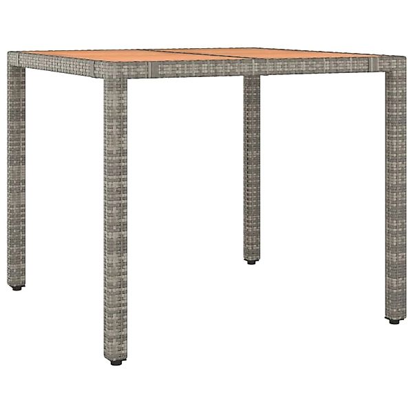 vidaXL Gartentisch mit Holzplatte Grau Poly Rattan & Massivholz Akazie 3195 günstig online kaufen